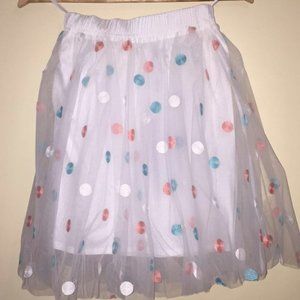 Mesh polka dot skirt